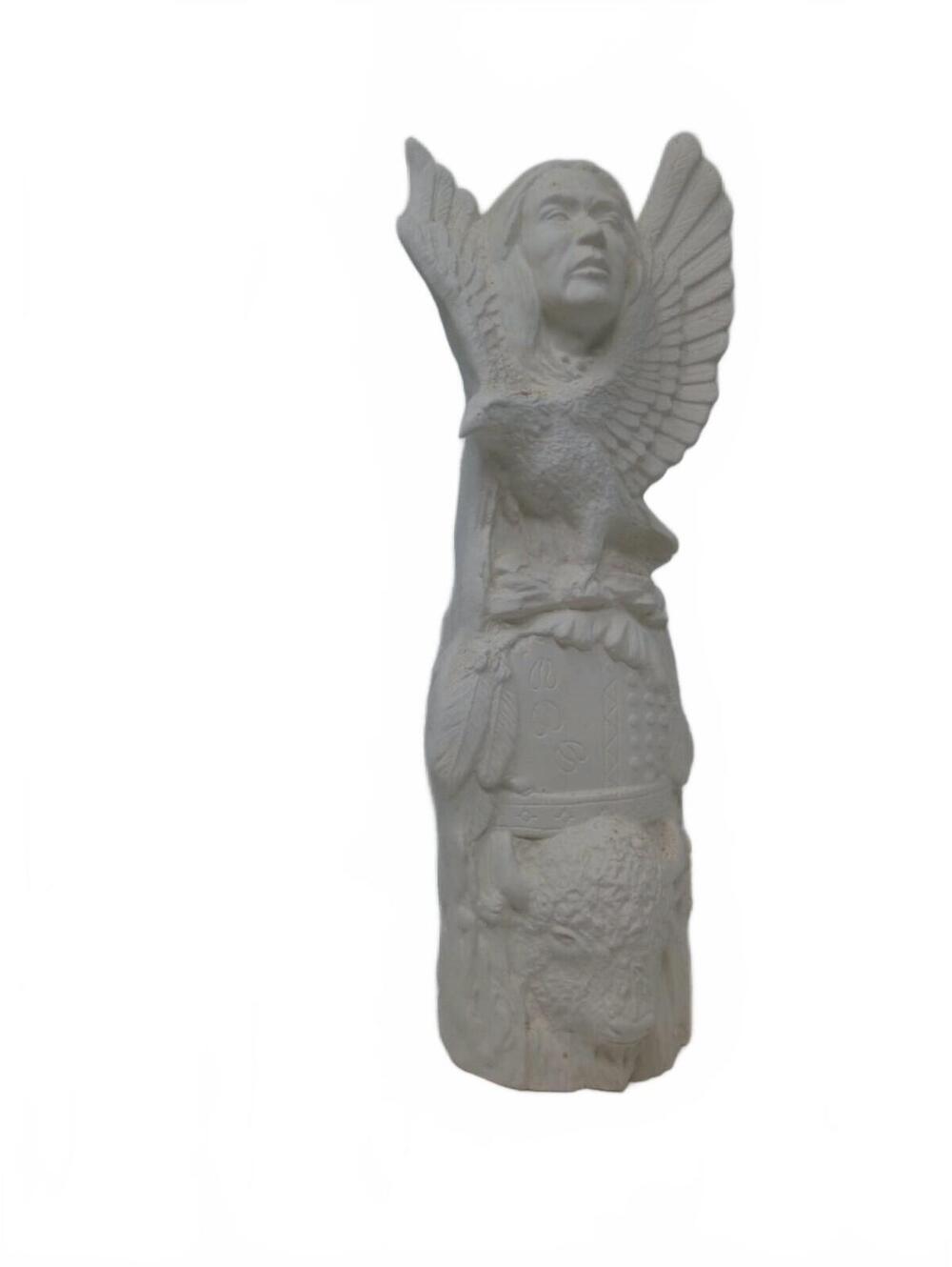 Ceramic Bisque 10 Inch Eagle Totem Pole, Reay to Paint Southwest Totem Pole